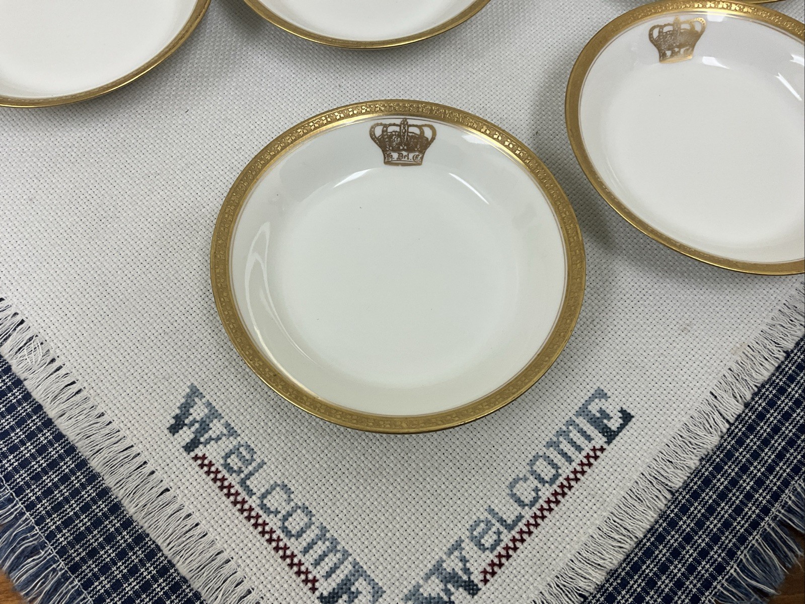 Vintage 1915s Hotel Del Coronado San Diego CA Berry Bowl Gold Encrusted Crown Vintage 1915s Hotel Del Coronado San Diego CA Berry Bowl Gold Encrusted Crown
