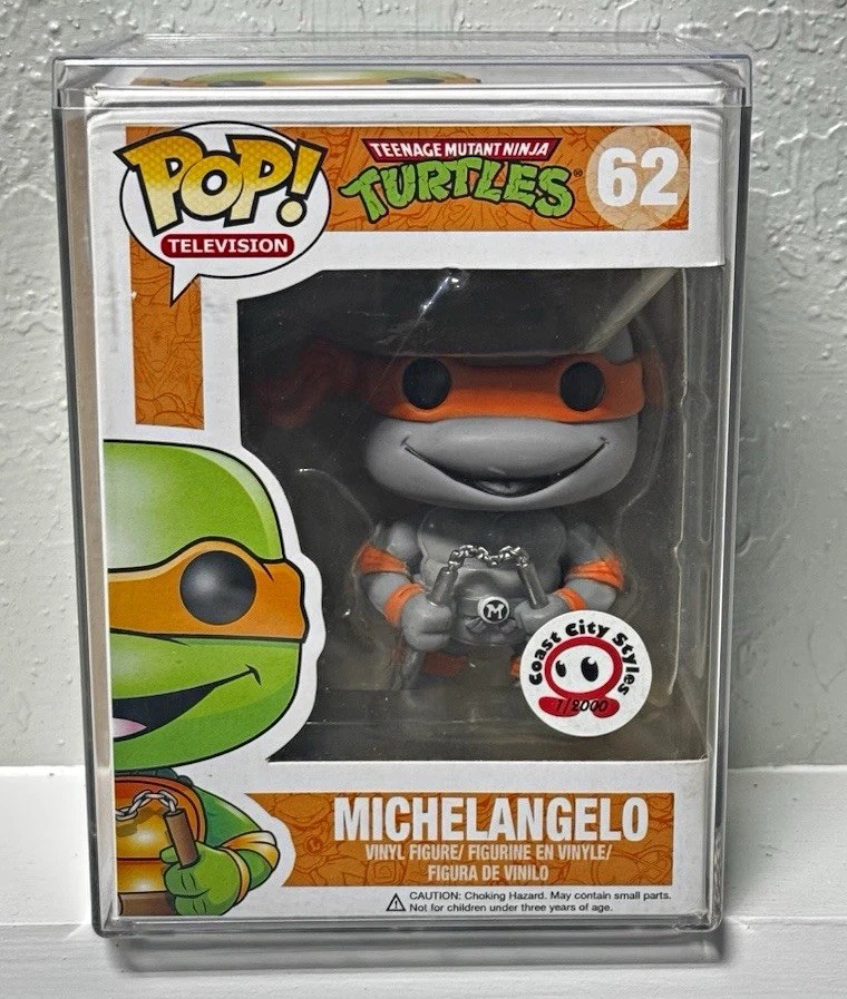 Funko Pop Teenage Mutant Ninja Turtles Grey Scale Michelangelo #62 LE 2000 Funko Pop Teenage Mutant Ninja Turtles Grey Scale Michelangelo #62 LE 2000