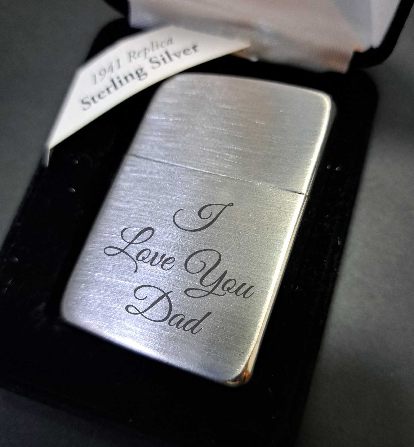 Zippo 1941 Replica | Sterling Silver #24 | Satin Brushed | Custom Engraved | NIB