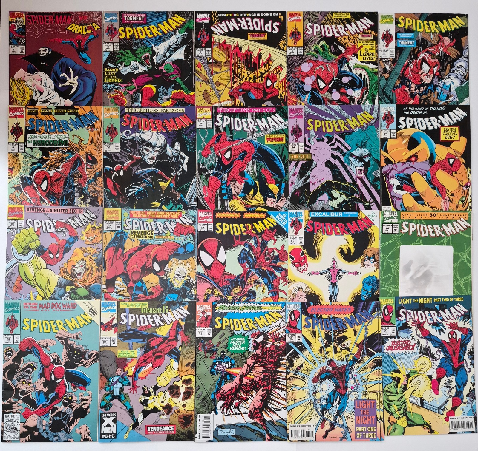 Spider-Man Lot ☆21 #1-39* NM FN Todd McFarlane Marvel 1990 Torment High MidGrade Spider-Man Lot ☆21 #1-39* NM FN Todd McFarlane Marvel 1990 Torment High MidGrade
