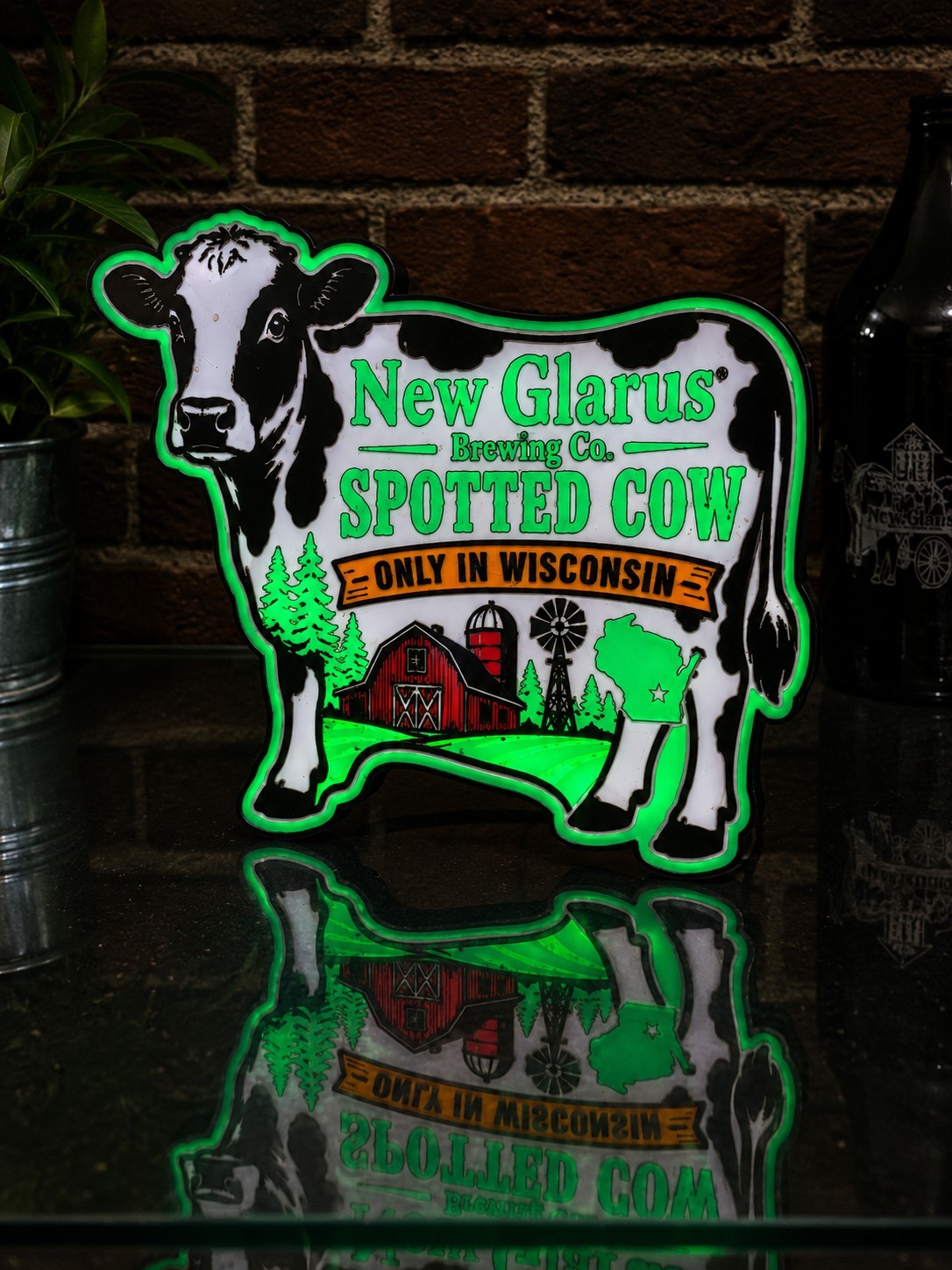 New Glarus Spotted Cow Cow Shaped 3D Printed Light Box Sign 9 New Glarus Spotted Cow Cow Shaped 3D Printed Light Box Sign 9