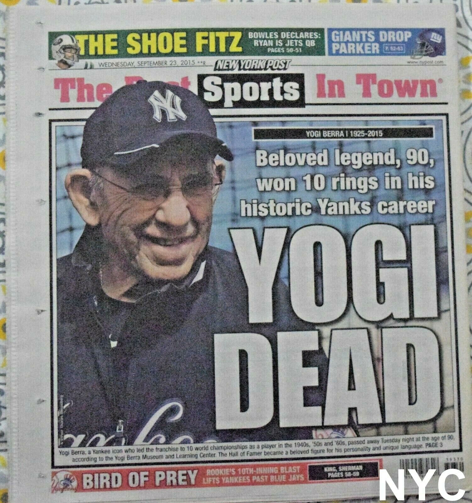 Yogi Berra Dead New York Post September 23 2015