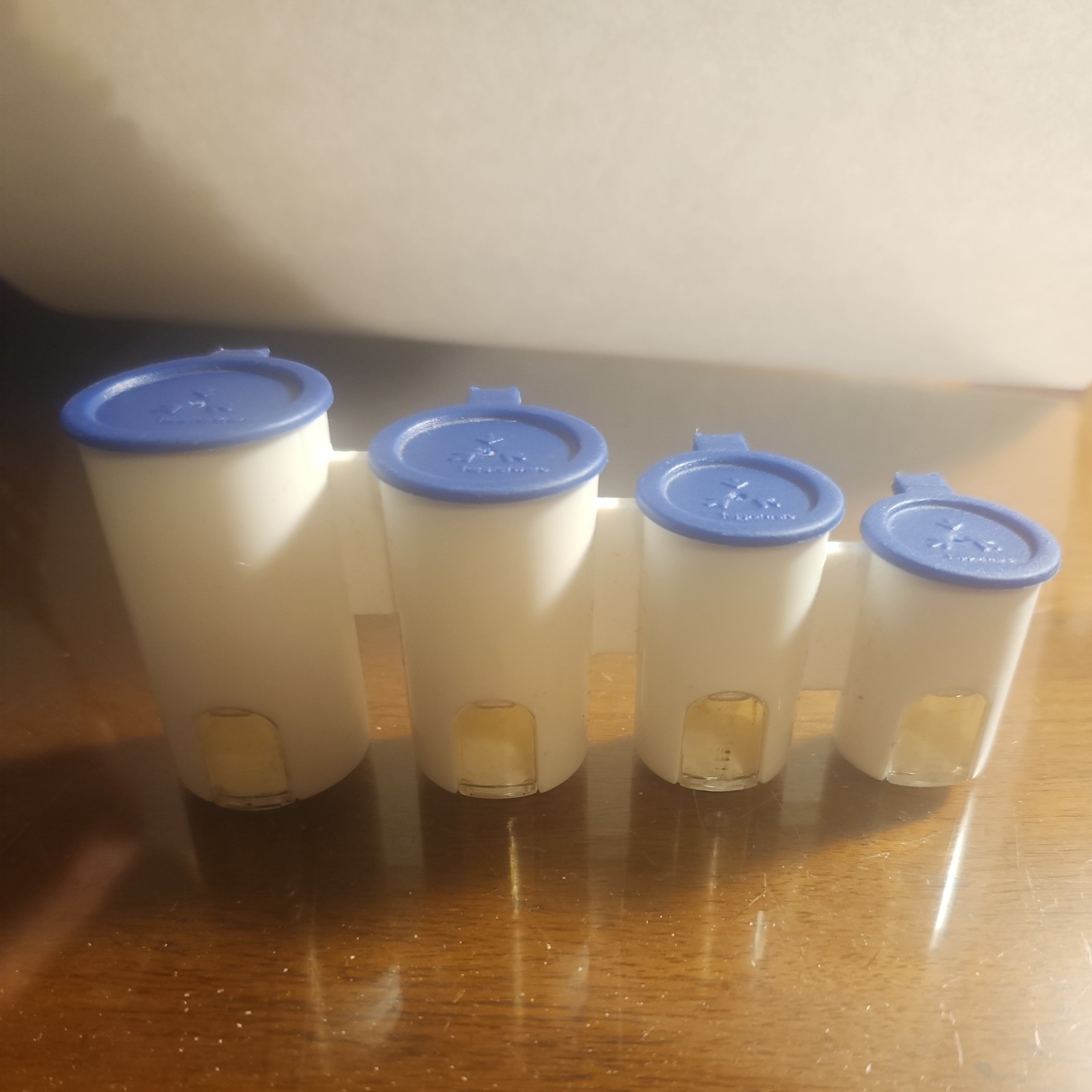 Vintage Tupperware Mini One Touch Canisters COIN HOLDERS Quarters Nickels Dimes+ Vintage Tupperware Mini One Touch Canisters COIN HOLDERS Quarters Nickels Dimes+