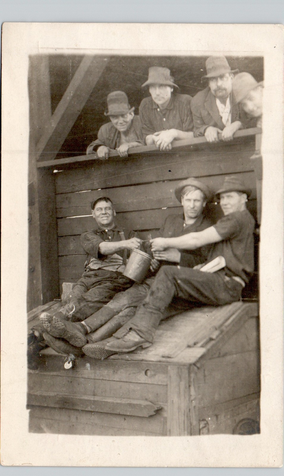 WORK CREW LUNCH chicago il c1910 postcard illinois real photo rppc canal station WORK CREW LUNCH chicago il c1910 postcard illinois real photo rppc canal station