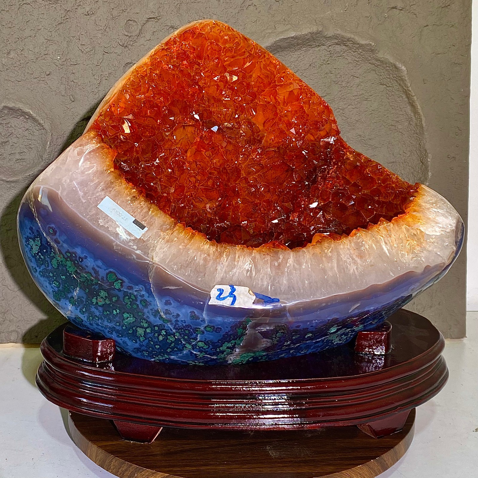 orange-yellow crystal cave quartz crystal mineral specimen - 37.5LB