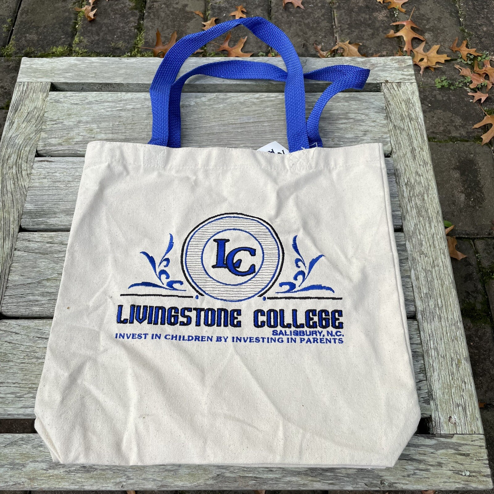 Livingstone College Canvas Tote Bag Salisbury NC Vintage University Embroidered Livingstone College Canvas Tote Bag Salisbury NC Vintage University Embroidered