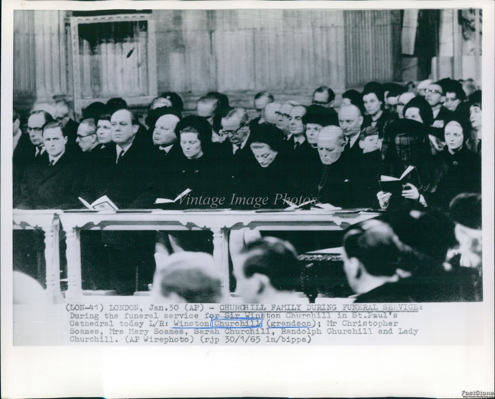1965 Sir Winston Churchill Funeral London Family Wirephoto 8x10