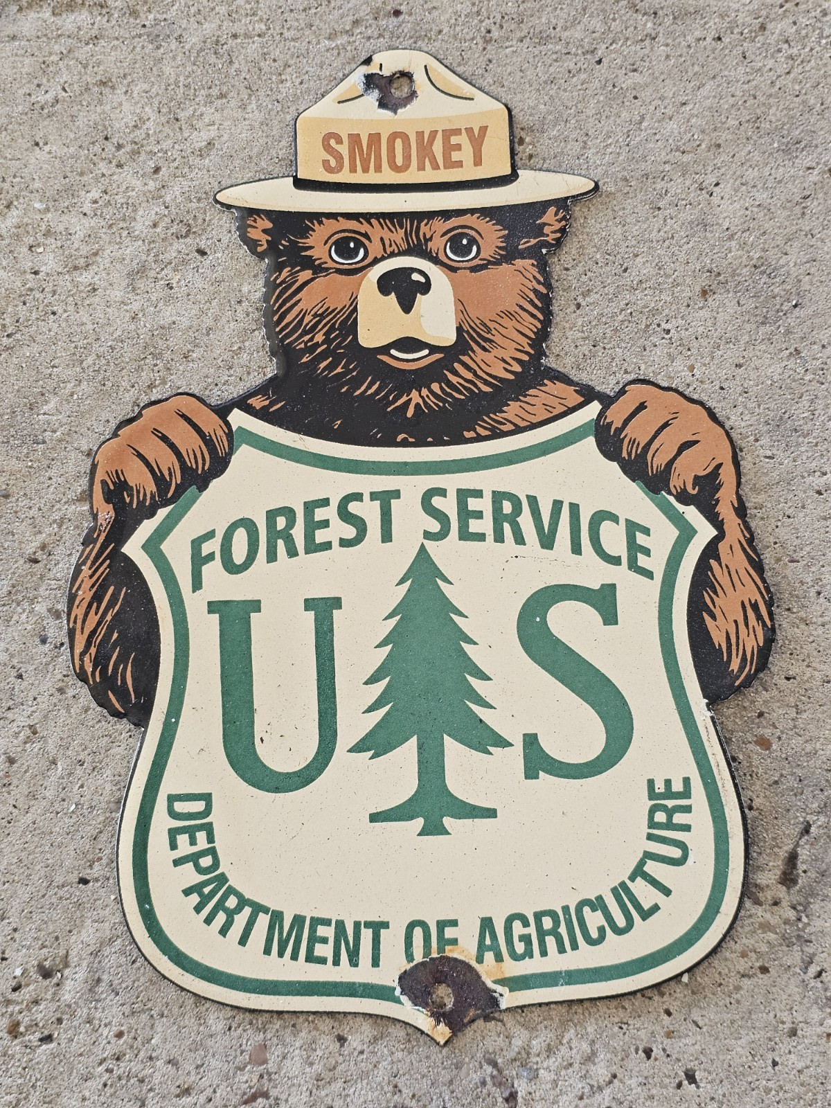 ORIGINAL 1950'S VINTAGE SMOKEY USDA FOREST SERVICE PORCELAIN SIGN 10 ORIGINAL 1950'S VINTAGE SMOKEY USDA FOREST SERVICE PORCELAIN SIGN 10