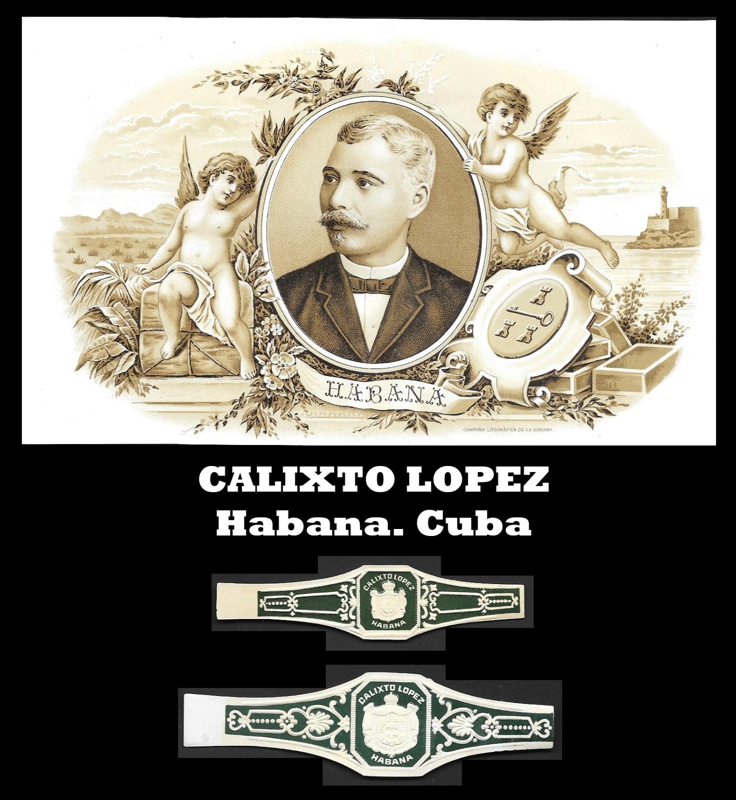 Awesome Vintage Cuban Cigar Label and Cigar Bands -19th/Early 20th C. Awesome Vintage Cuban Cigar Label and Cigar Bands -19th/Early 20th C.