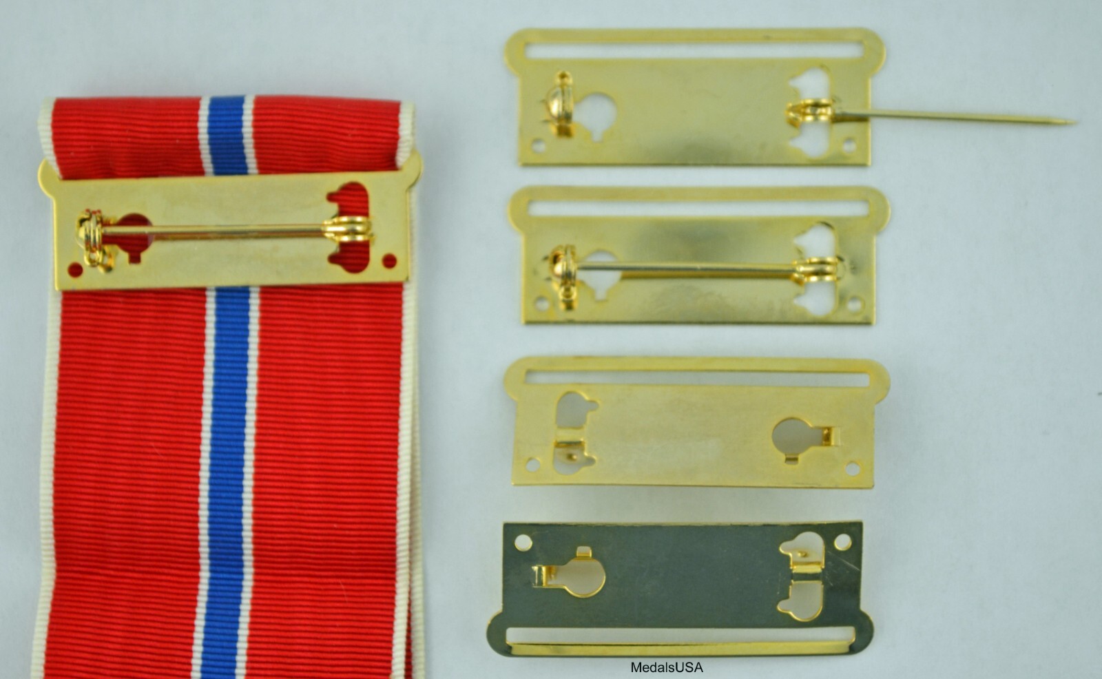 10 ea. Medal Ribbon Mounting Bars Slot Brooch, for 32-35 mm Ribbon - Pin Fixing 10 ea. Medal Ribbon Mounting Bars Slot Brooch, for 32-35 mm Ribbon - Pin Fixing