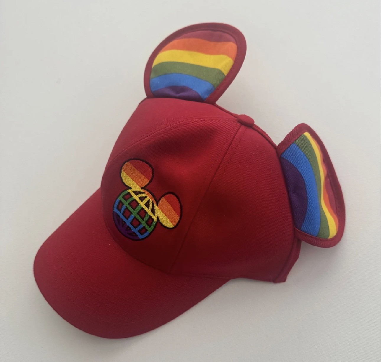 Disney PRIDE Mickey Mouse Ear Baseball Cap Rainbow Adult OSFA Rare Discontinued Disney PRIDE Mickey Mouse Ear Baseball Cap Rainbow Adult OSFA Rare Discontinued