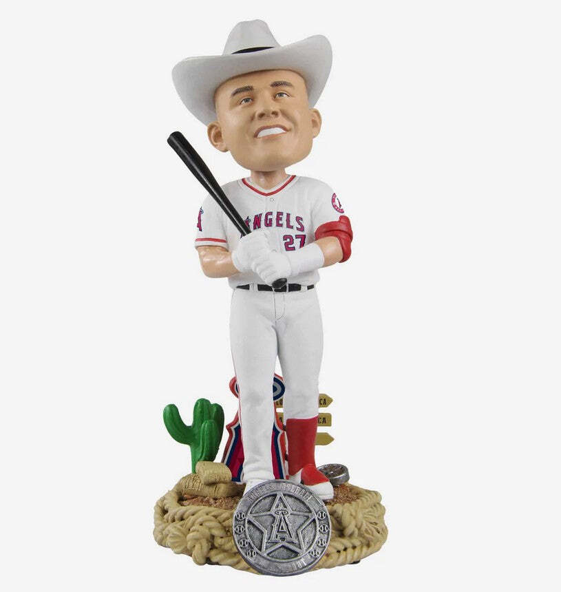 Mike Trout Los Angeles Angels Cowboy Homer Hat Bobblehead MLB Mike Trout Los Angeles Angels Cowboy Homer Hat Bobblehead MLB