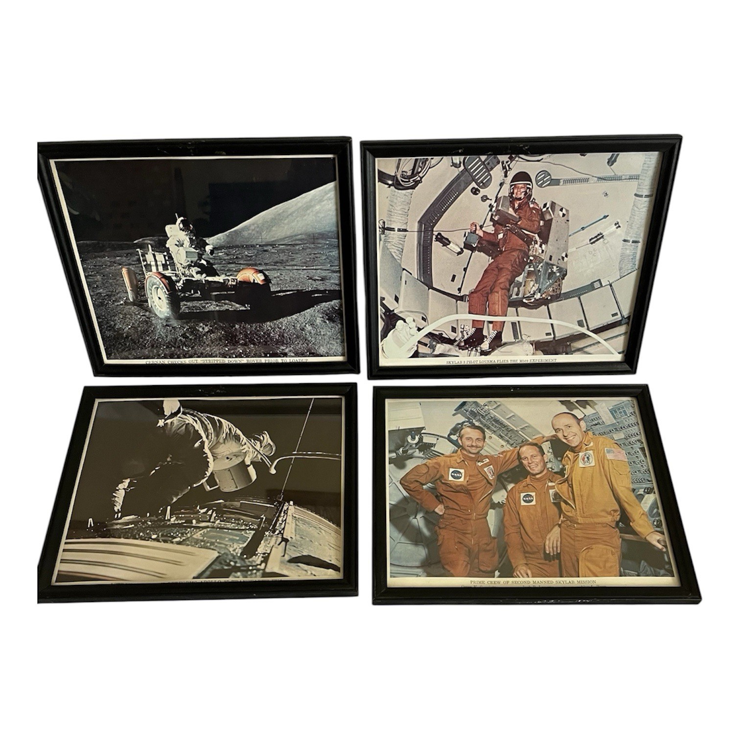Vintage NASA Skylab 3 & Apollo 17 Mission 1973 Framed Photos Set of 4 (10\