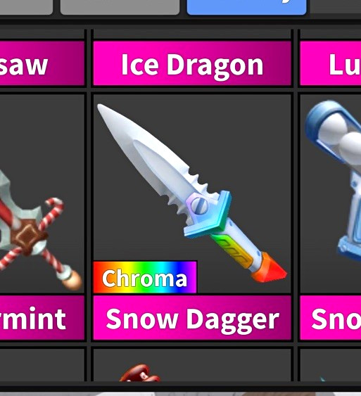 Roblox Season 1 Holiday Snow Dagger Chroma Virtual Game Item/Asset