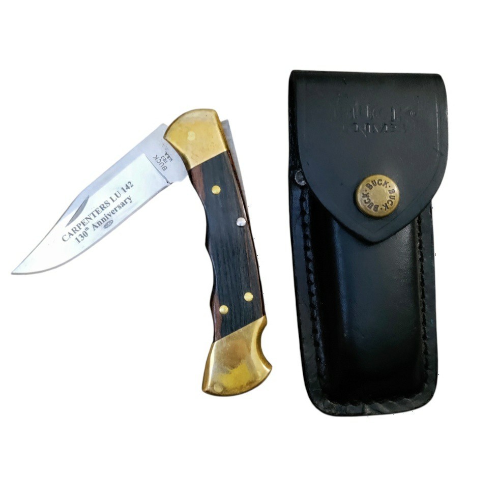 Buck 112 Ranger Knife Carpenters LU 142 130th Anniversary VTG W Case Buck 112 Ranger Knife Carpenters LU 142 130th Anniversary VTG W Case