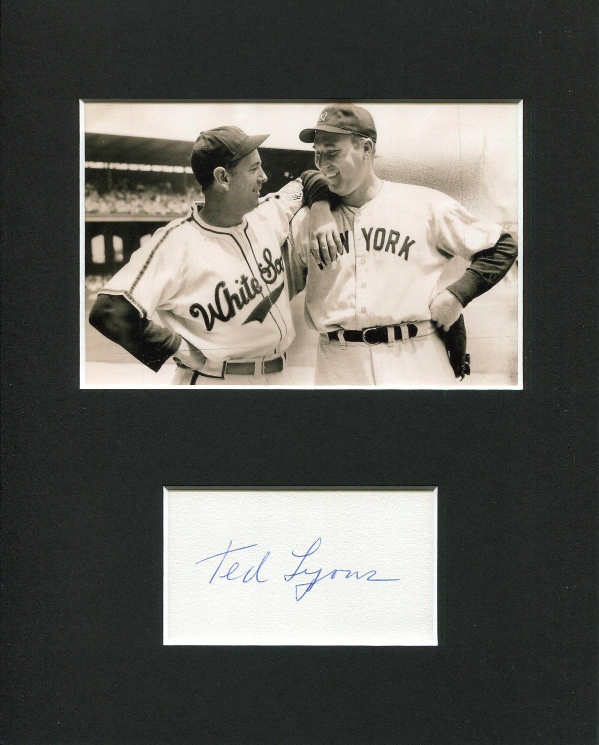Ted Lyons Chicago White Sox HOF Signed Autograph Photo Display W/ Red Ruffing
