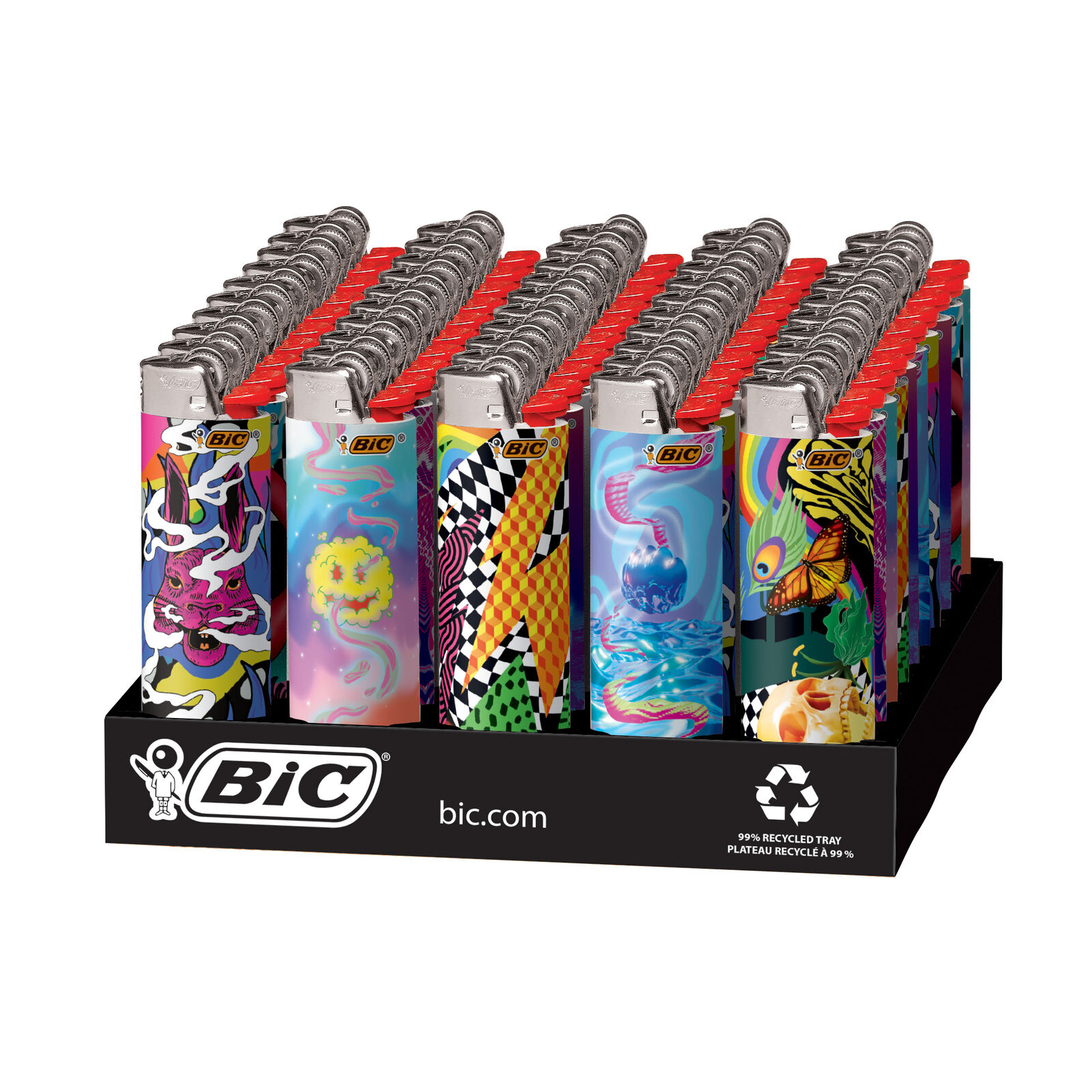 BIC Special Edition Prismatic Series Pocket Lighters, 50-Count Tray