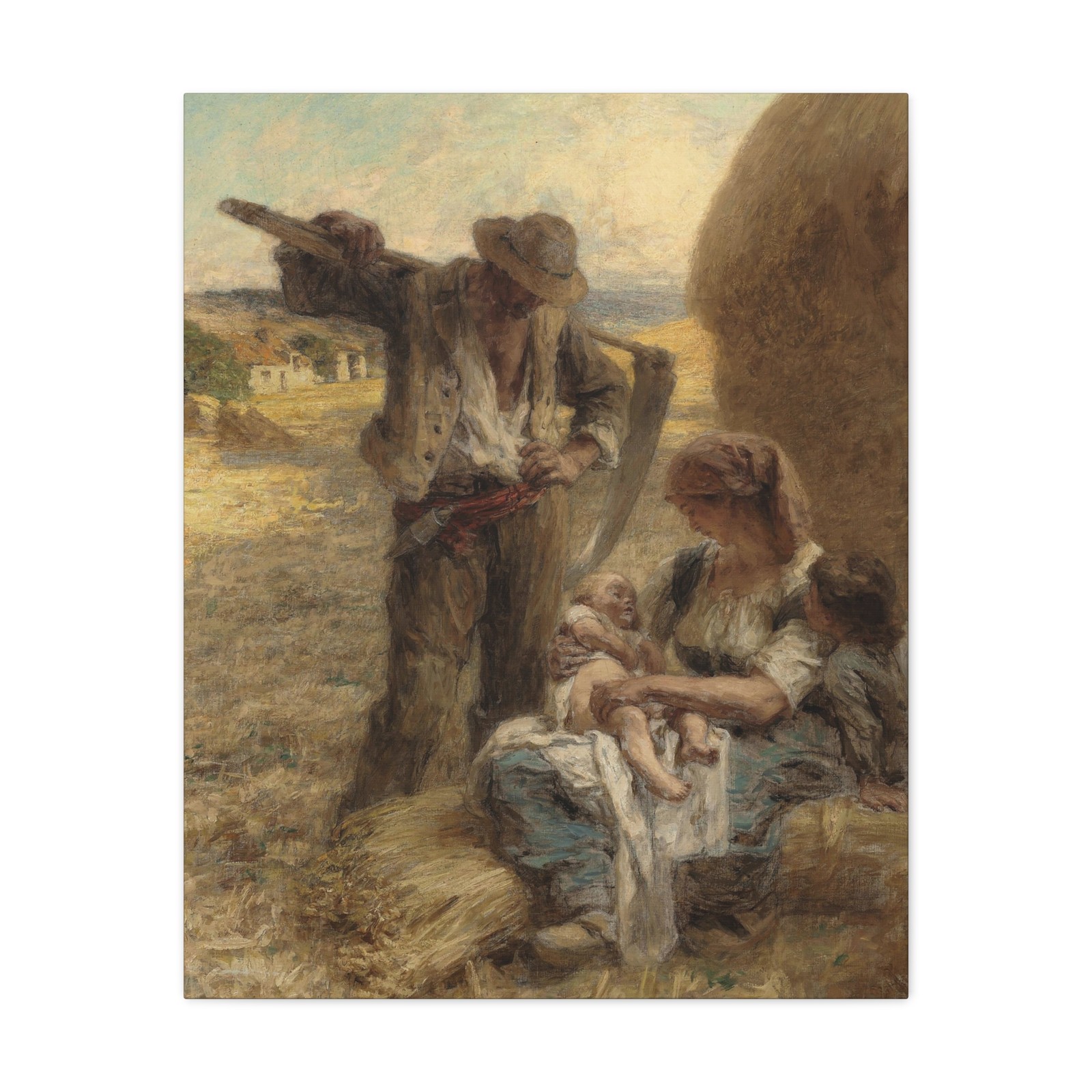 Léon-Augustin Lhermitte - La Famille Laid Down on Board - Canvas Wall Art