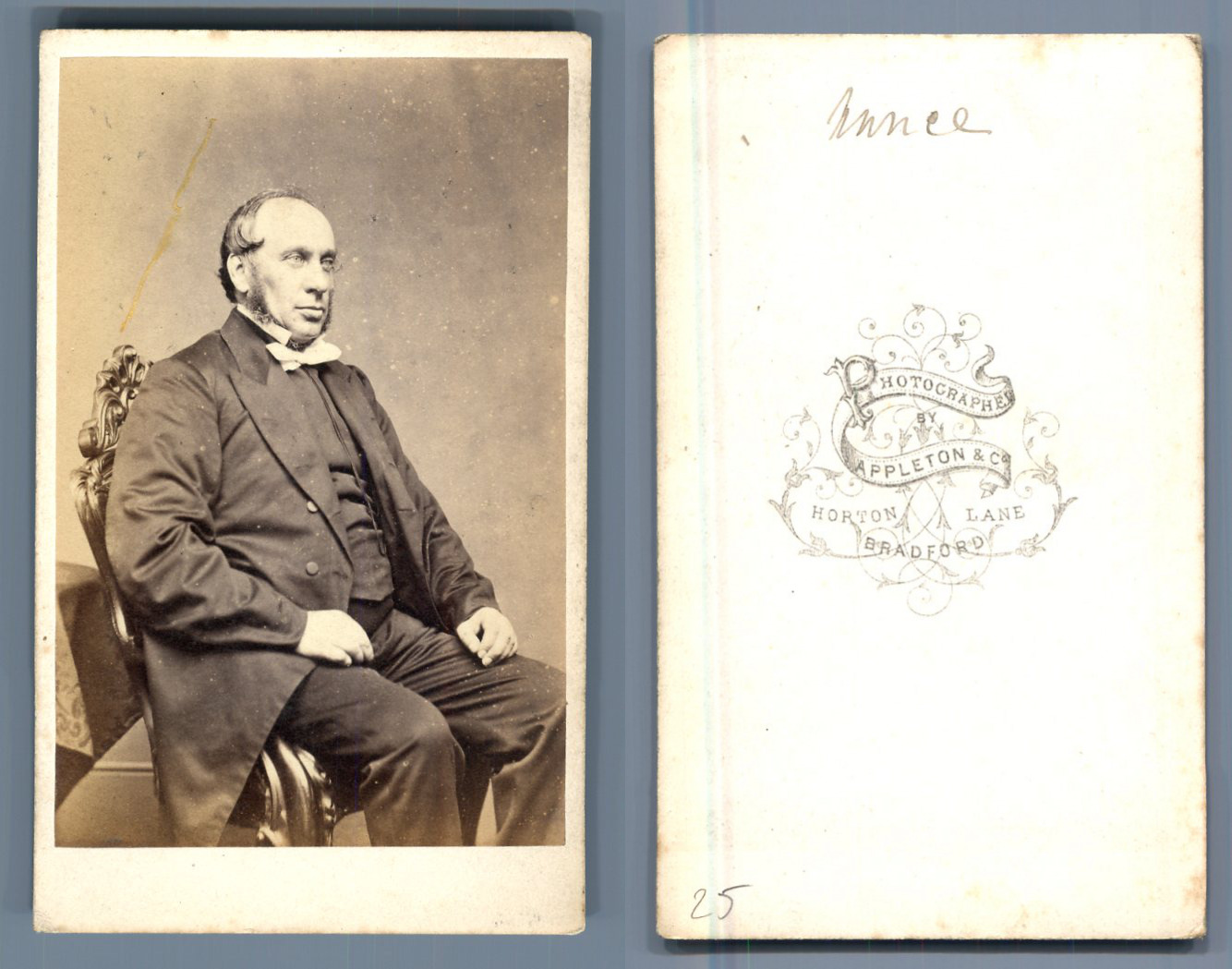 Reverend James Nance, Methodist Church CDV, Appleton &Co., Bradford. Card of 