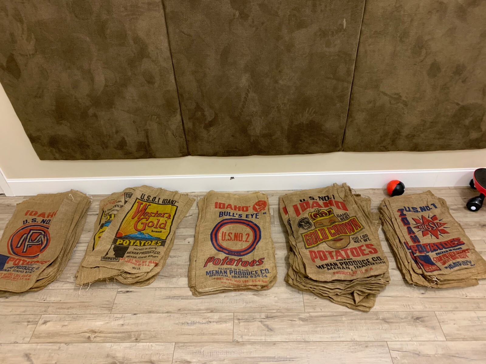 Lot Of 5 Vintage Potato Sacks Burlap Lot Of 5 Vintage Potato Sacks Burlap