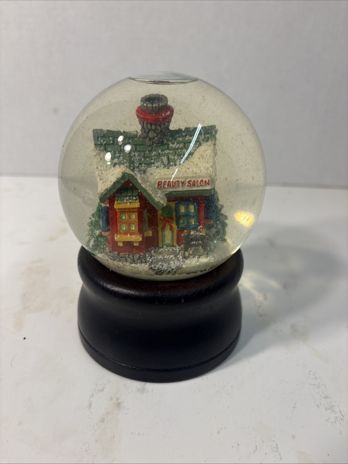 Nexus Haircare 1990’s Christmas Beauty Shoppe Salon Snow Globe Nexus Haircare 1990’s Christmas Beauty Shoppe Salon Snow Globe