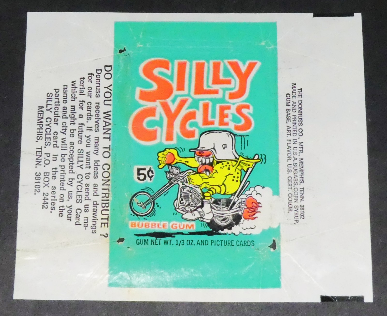 1972 ODD RODS SILLY CYCLES GUM-STICKERS-CARDS WRAPPER  DONRUSS VALUE PRICED RARE