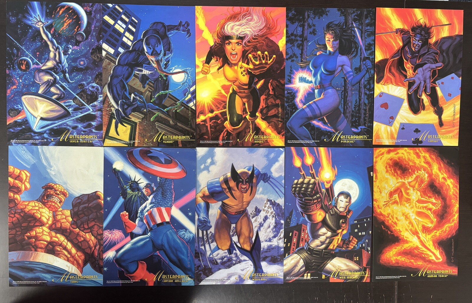 1994 Marvel Masterpieces Masterprints Jumbo 6.5x10 Card Complete 10 card Set 1994 Marvel Masterpieces Masterprints Jumbo 6.5x10 Card Complete 10 card Set