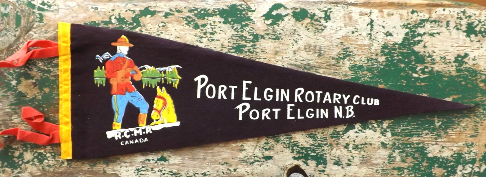 VTG. 1960s PORT ELGIN ROTARY CLUB PENNANT BANNER FLAG 22 VTG. 1960s PORT ELGIN ROTARY CLUB PENNANT BANNER FLAG 22
