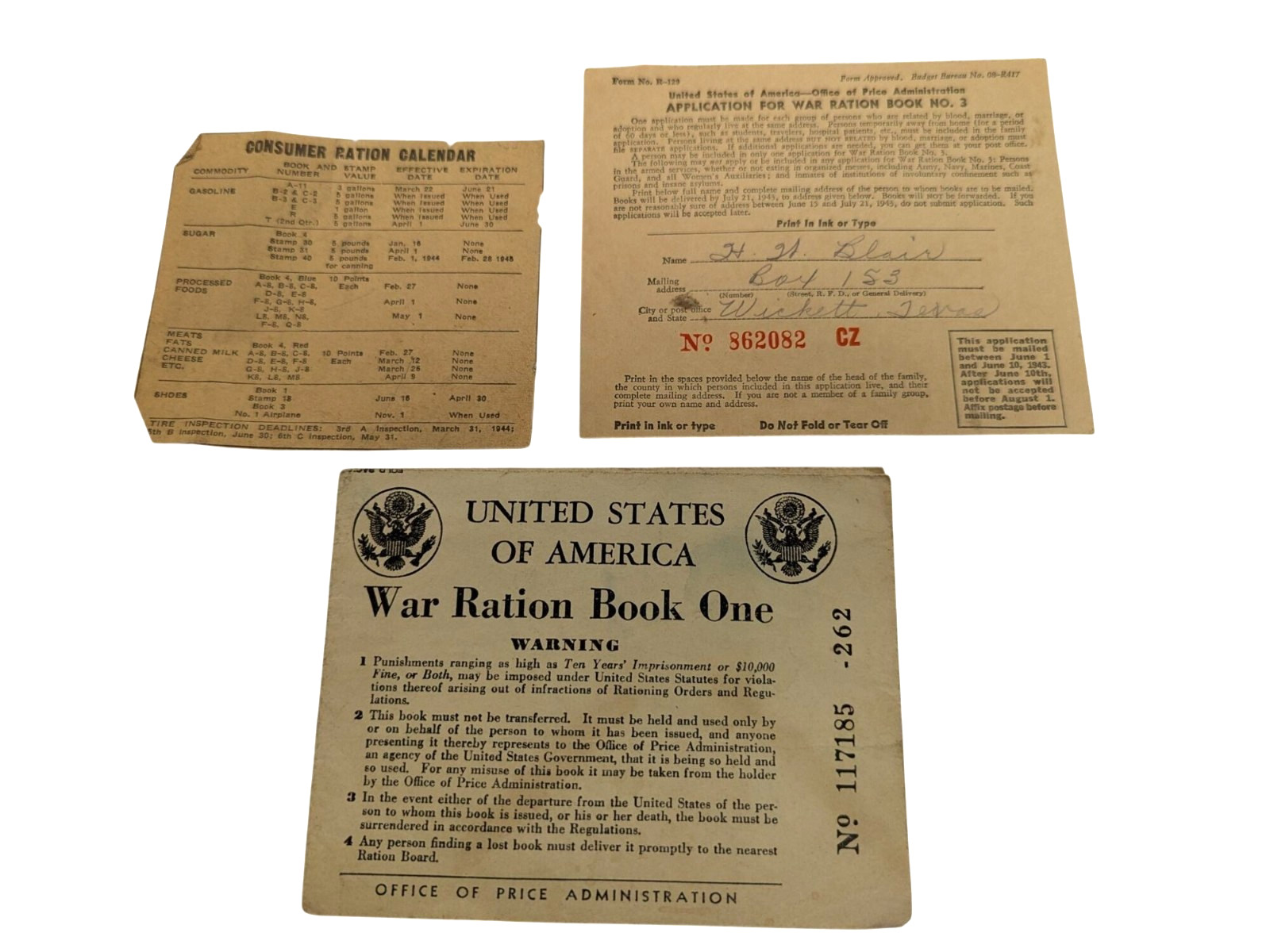 Vintage War Ration Book 3 Stamps Application Consumer Ration Calendar 1942 Vintage War Ration Book 3 Stamps Application Consumer Ration Calendar 1942