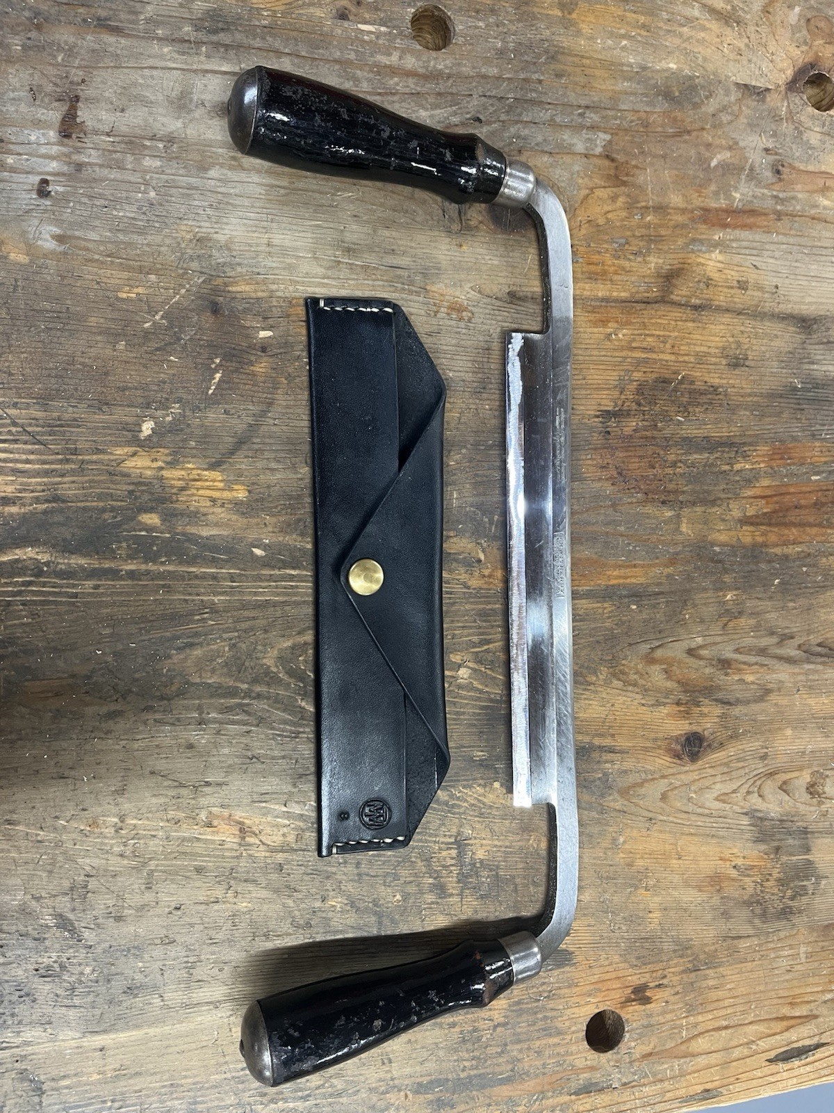 T.H. Witherby Drawknife 8” with Texas Heritage Leather Cover T.H. Witherby Drawknife 8” with Texas Heritage Leather Cover