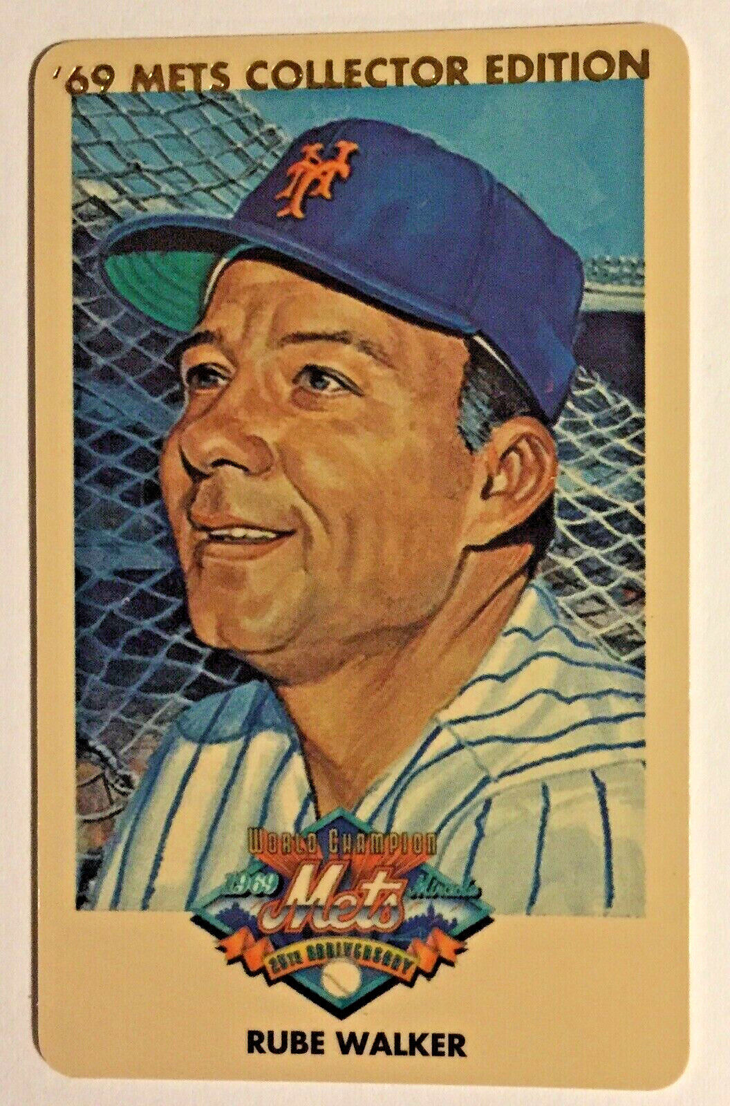 3m 1969 Champion Miracle Mets (25th Anniversary): Rube Walker Phone Card