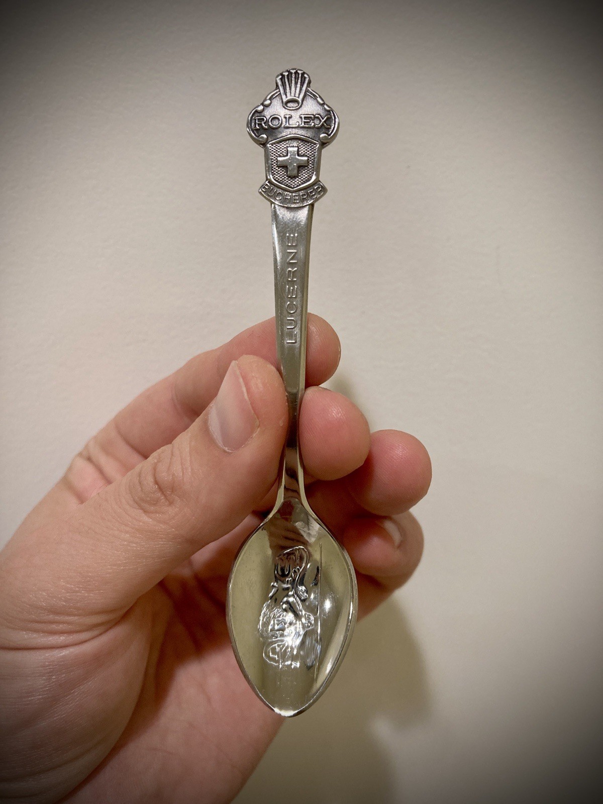 Rare ROLEX Silver Spoon (“Lucerne” Variant Featuring Weeping Lion) Rare ROLEX Silver Spoon (“Lucerne” Variant Featuring Weeping Lion)