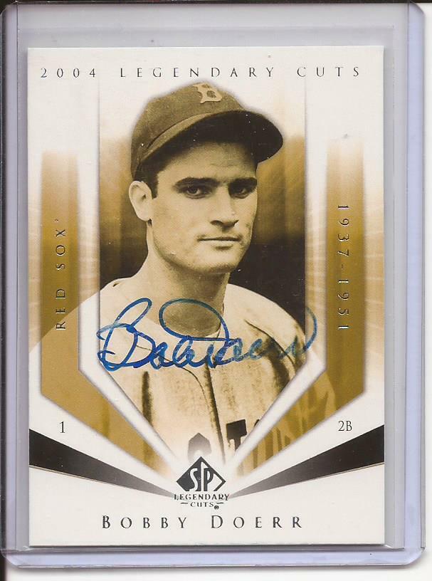 Bobby Doerr 2004 Upper Deck SP Legendary Cuts Autographed Card 13 Red Sox RARE