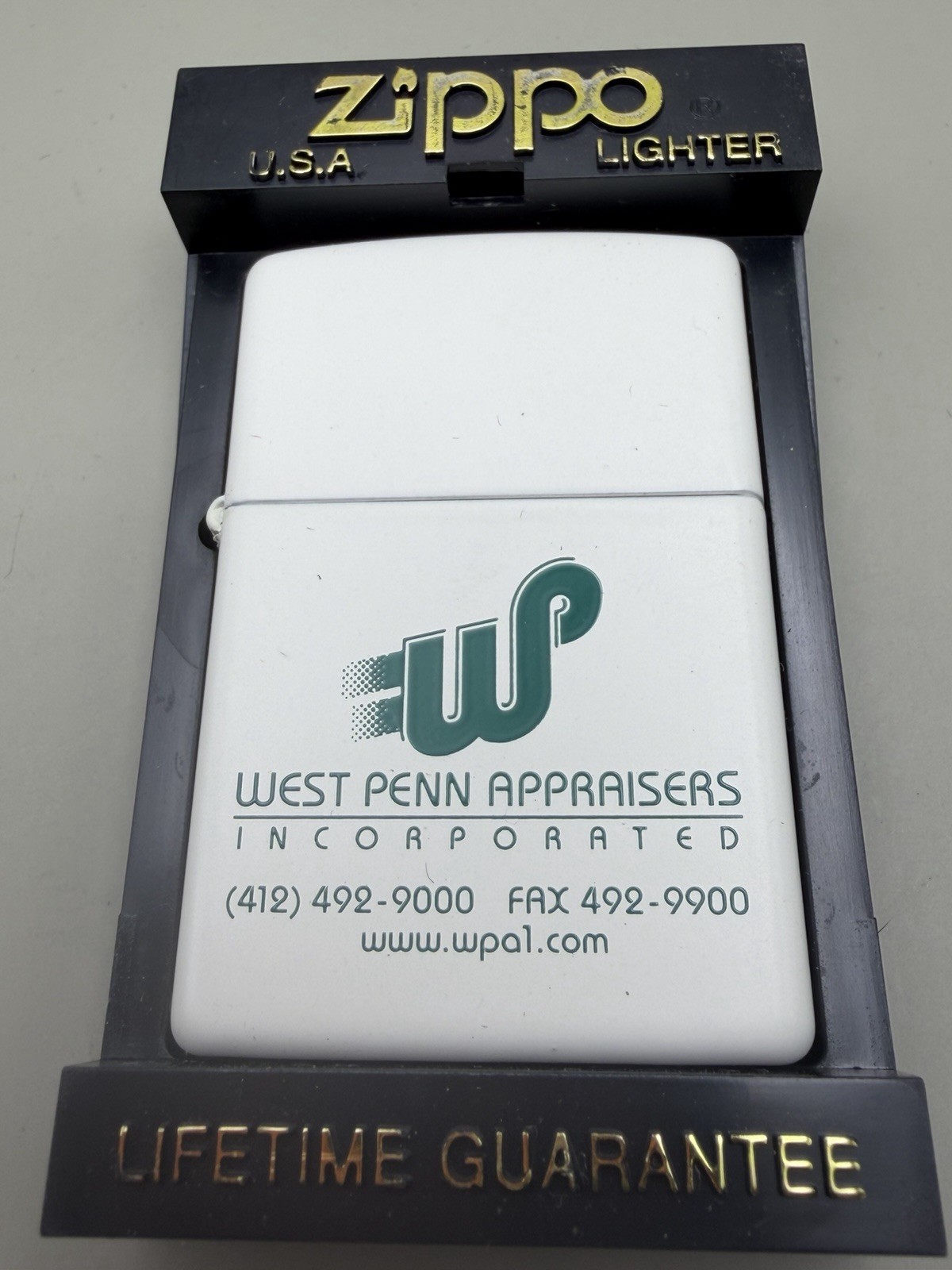 West Penn Appraisers Advertising Vintage 2000 White Matte Zippo Lighter New B78 West Penn Appraisers Advertising Vintage 2000 White Matte Zippo Lighter New B78