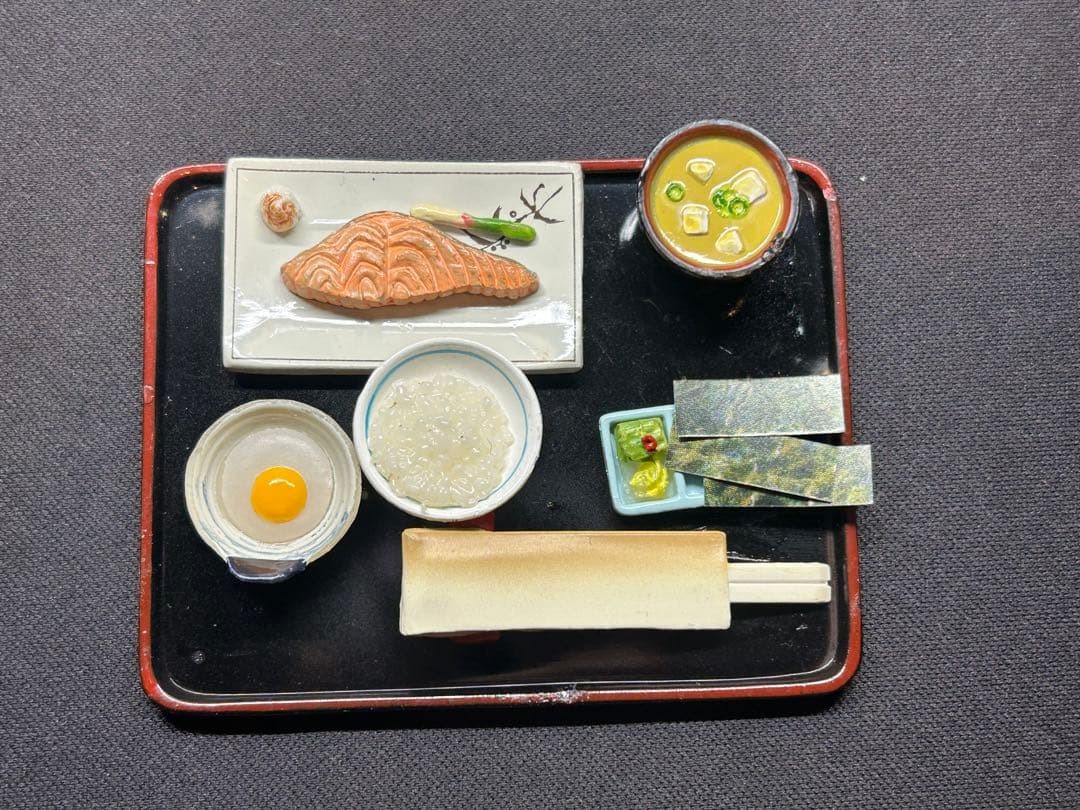 Re-Ment Washoku Zakka Grilled Salmon Lunch Set Petit Sample