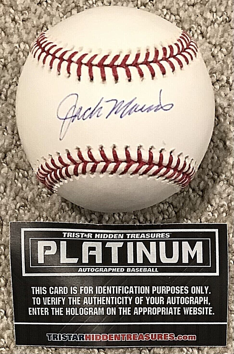 Jack Morris Signed Baseball, Tristar Hidden Treasures Platinum COA #40/42 Auto