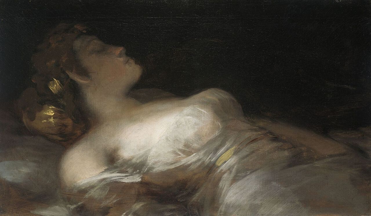 Oil painting The-Dream-Francisco-de-Goya-y-Lucientes-Oil-Painting lady woman art