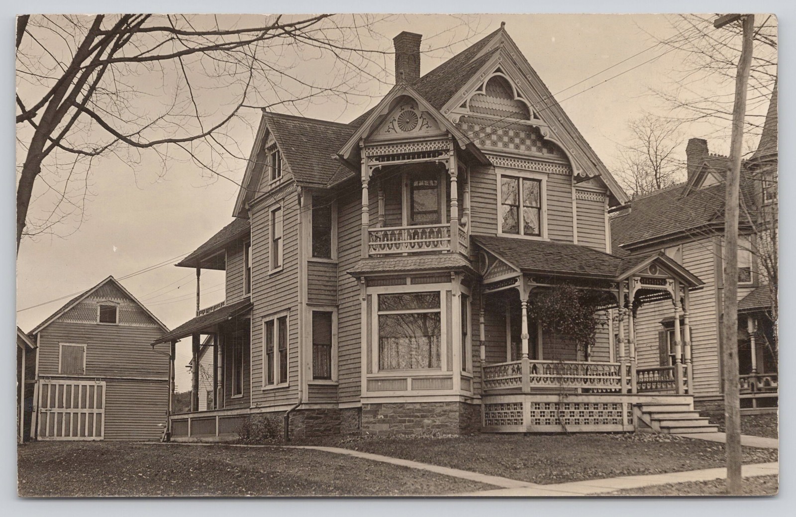 RPPC Ornate Victorian Eastlake House Sidney NY Area c1910 Real Photo RPPC Ornate Victorian Eastlake House Sidney NY Area c1910 Real Photo