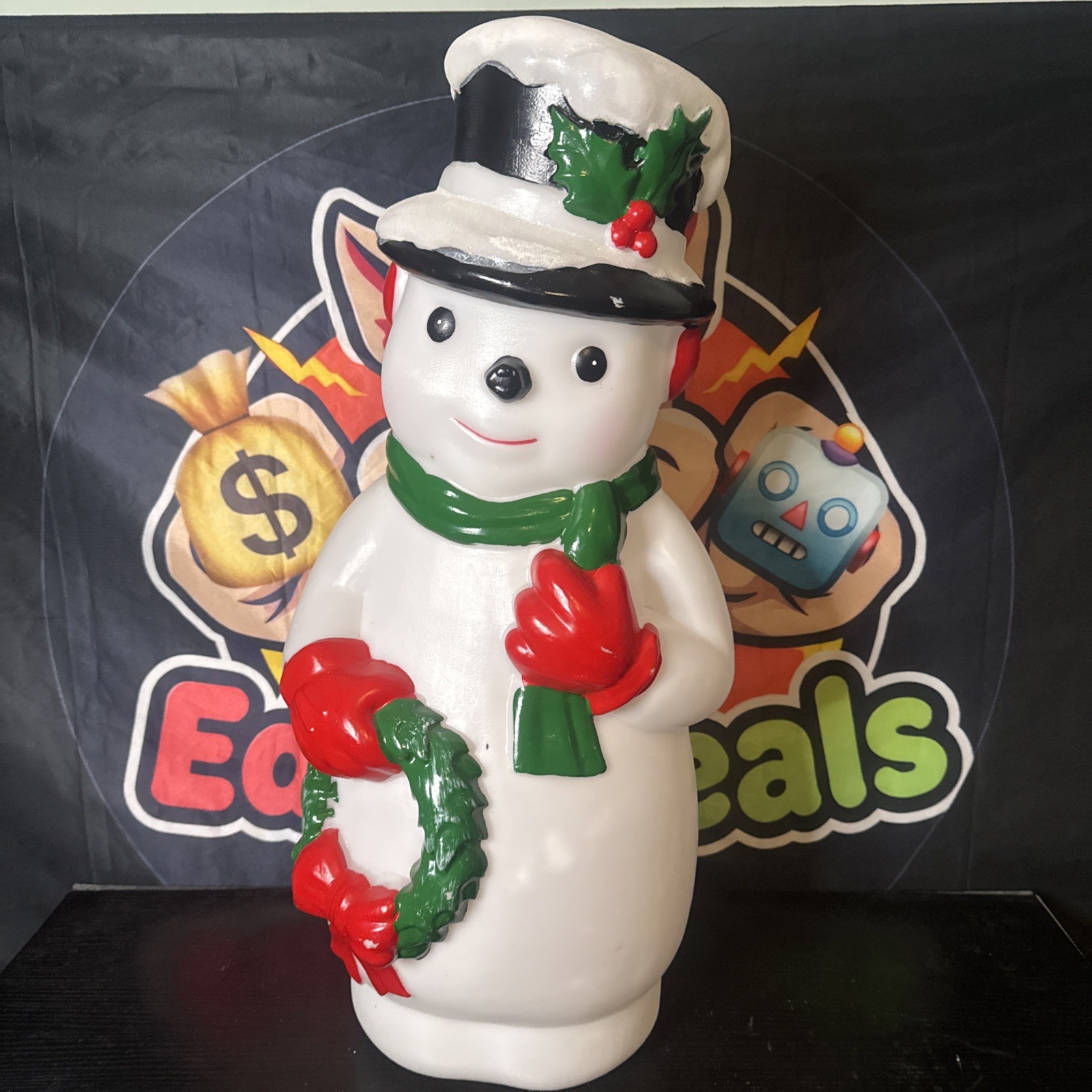 Snowman Blow Mold 11” Table Top Light Up Battery Operated. NOT TESTED. Snowman Blow Mold 11” Table Top Light Up Battery Operated. NOT TESTED.