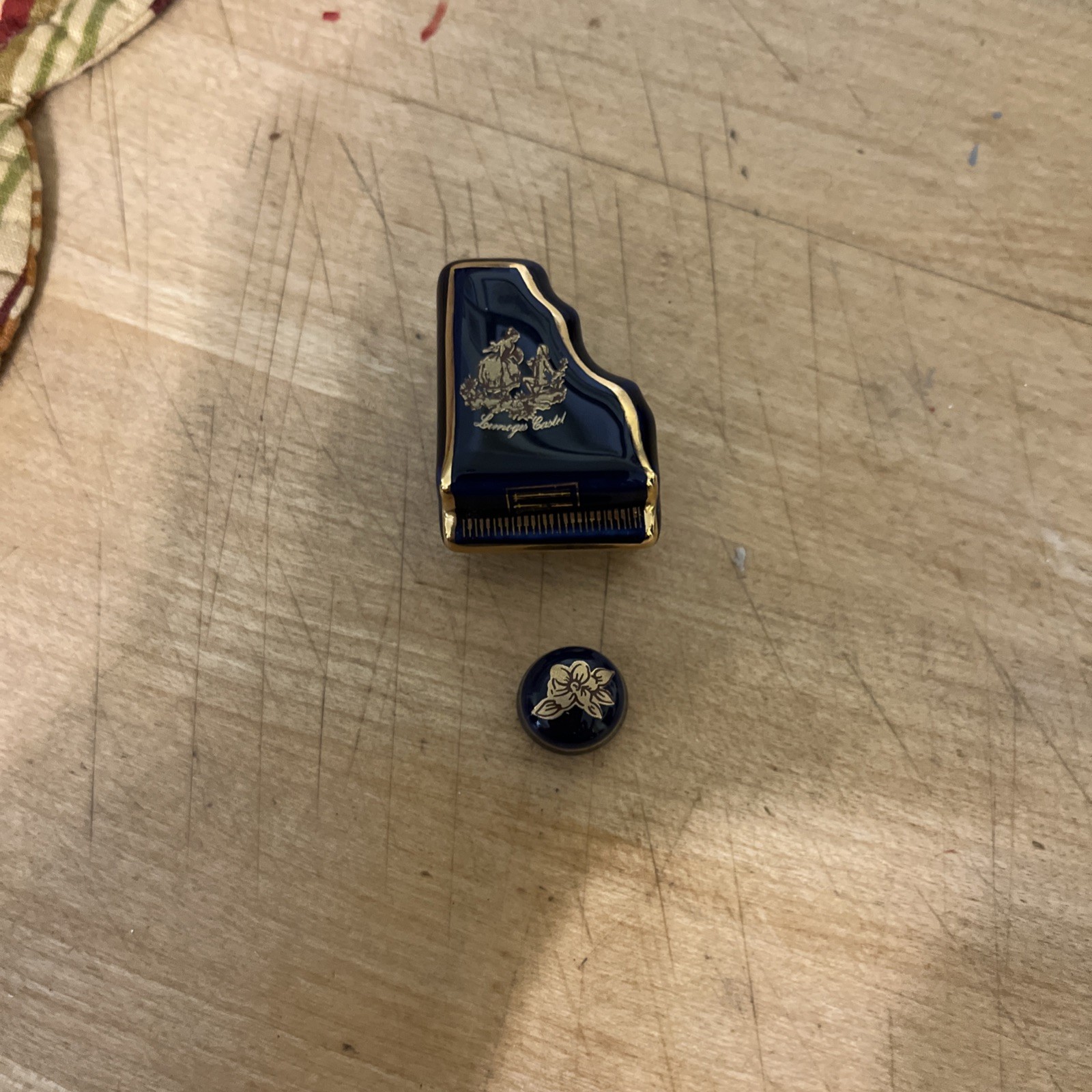 Limoges France Blue Porcelain Dollhouse Miniature Grand Piano w/Stool Vintage Limoges France Blue Porcelain Dollhouse Miniature Grand Piano w/Stool Vintage