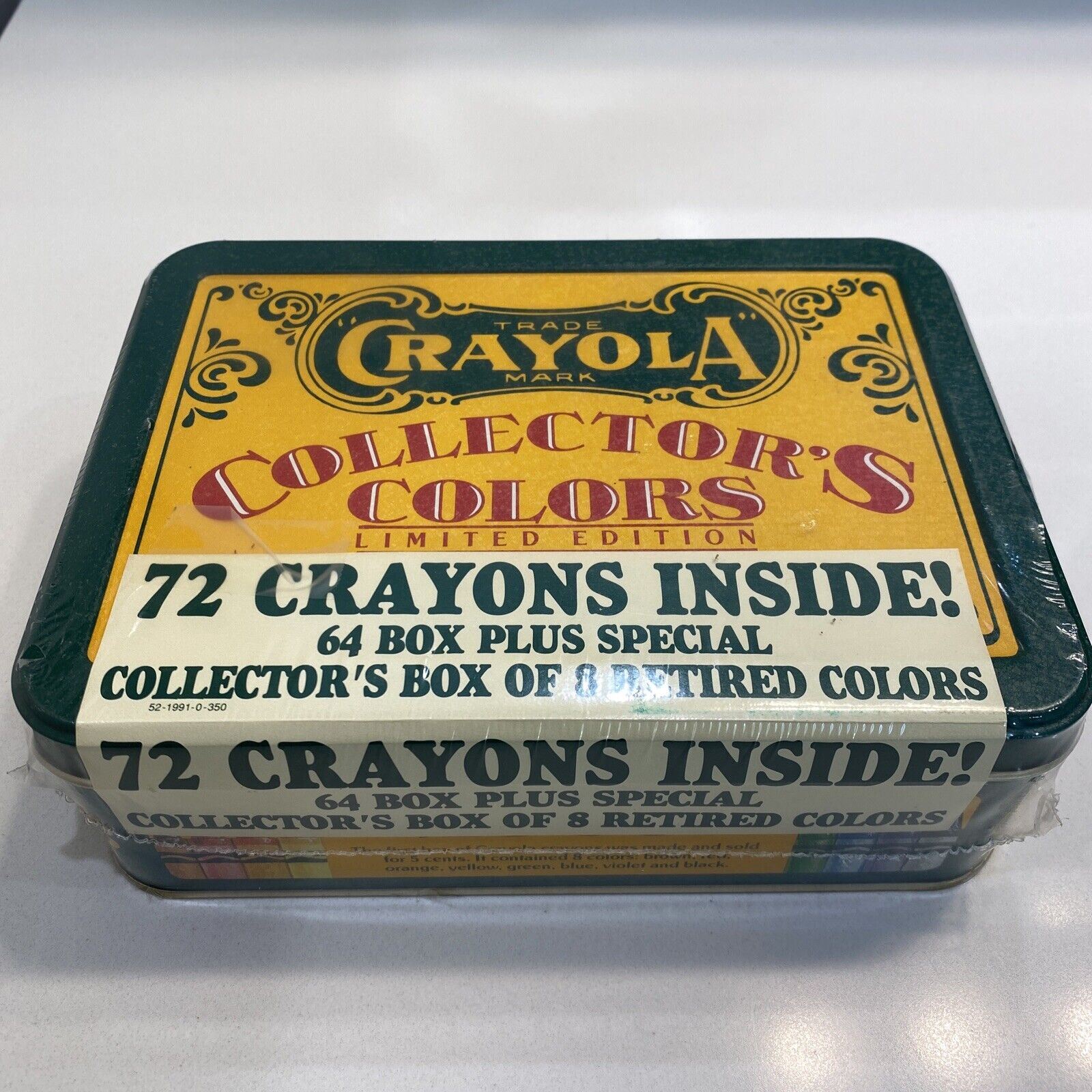 1990 Vintage Sealed Crayola Collectors Colors Limited Edition Tin 72 Crayons