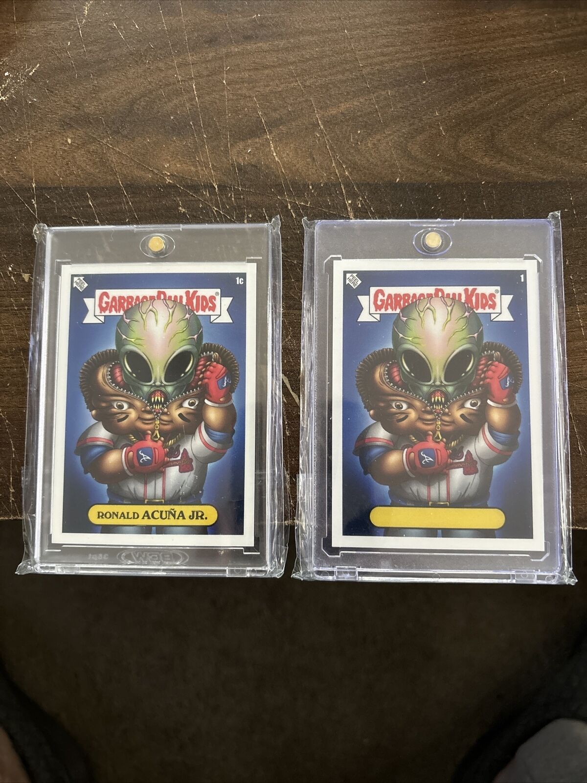 alex pardee cards gpk mlb series 2 1 And 1c Ronald Acuna Jr
