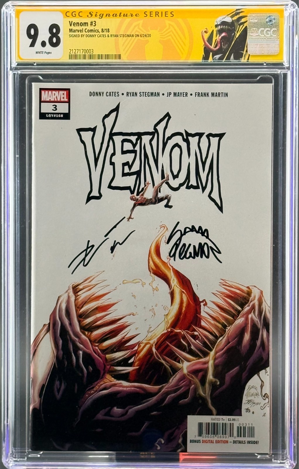 Venom #3 SIGNED by Cates & Stegman  CGC SS 9.8 Marvel 2018 1st Knull Full App