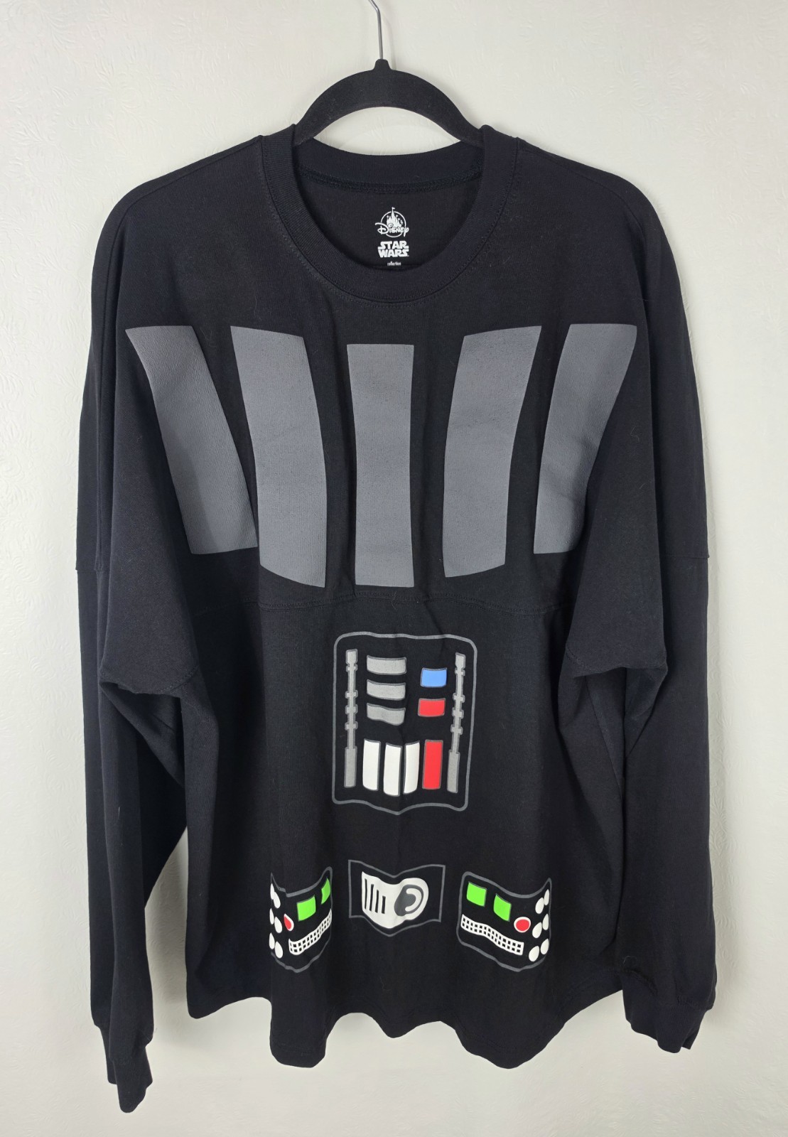 Disney Spirit Jersey Star Wars Darth Vader Black Long Sleeve Men\'s Sz 2XL RARE