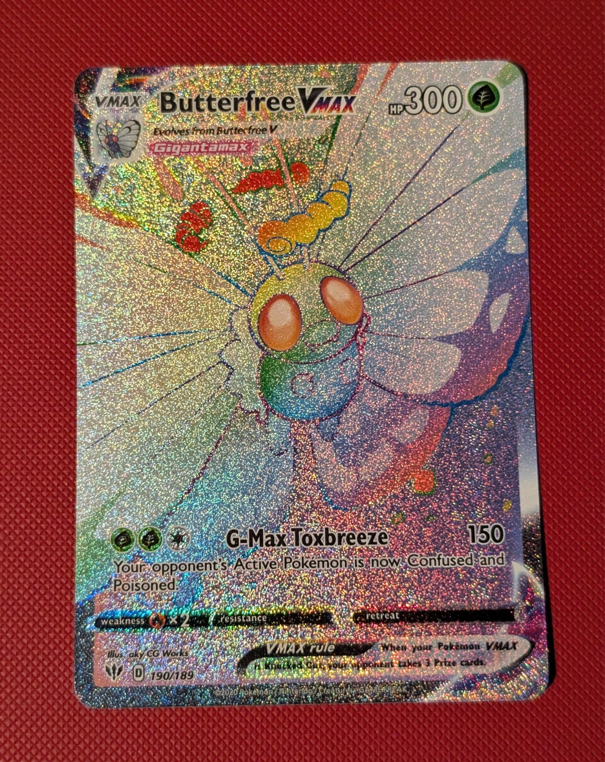Pokemon TCG - Butterfree VMAX - 190/189 Rainbow - Darkness Ablaze NM Pokemon TCG - Butterfree VMAX - 190/189 Rainbow - Darkness Ablaze NM