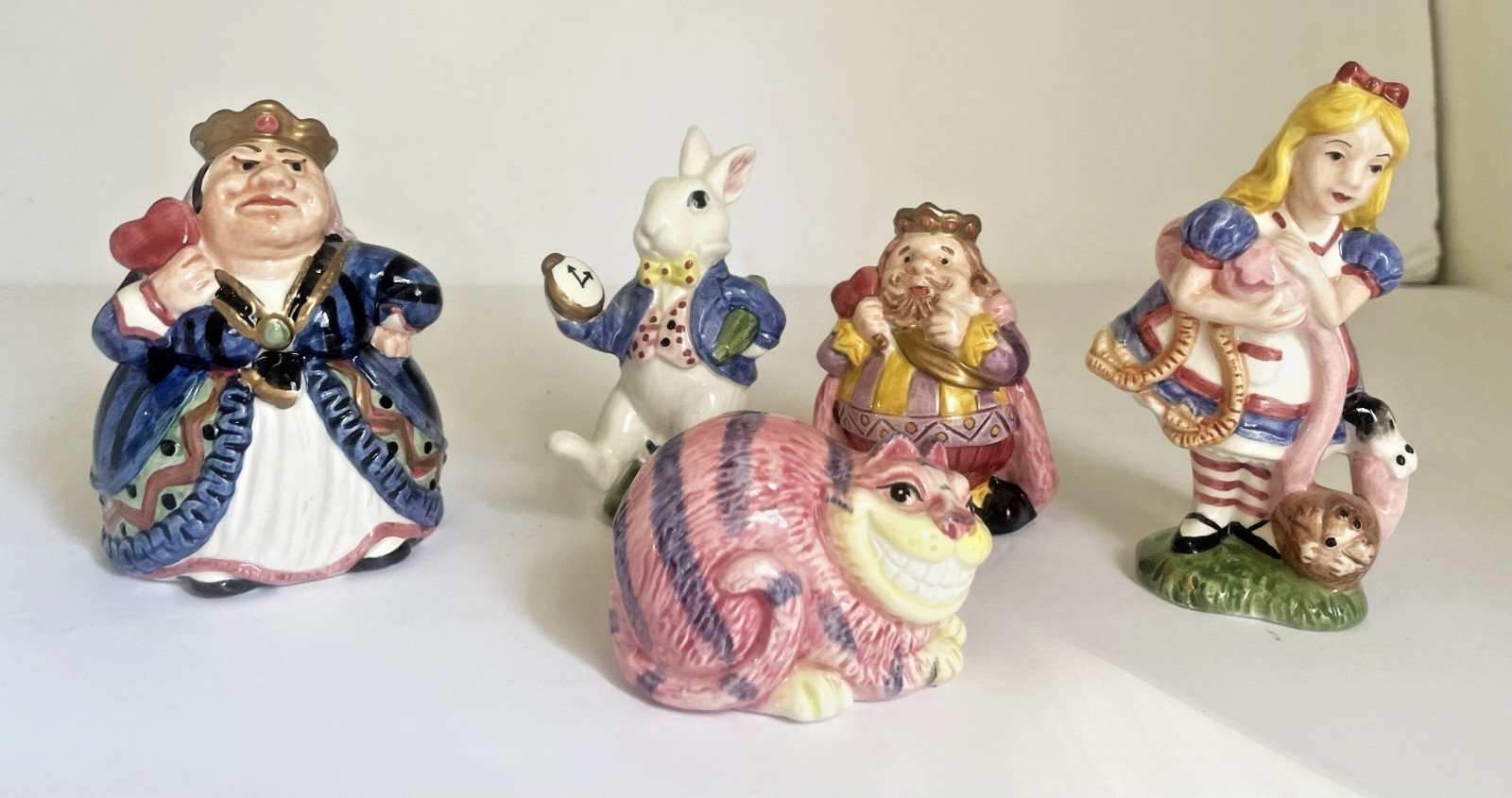 (5) Piece Fitz & Floyd-1992 ALICE IN WONDERLAND CERAMIC FIGURINES NWOB (5) Piece Fitz & Floyd-1992 ALICE IN WONDERLAND CERAMIC FIGURINES NWOB
