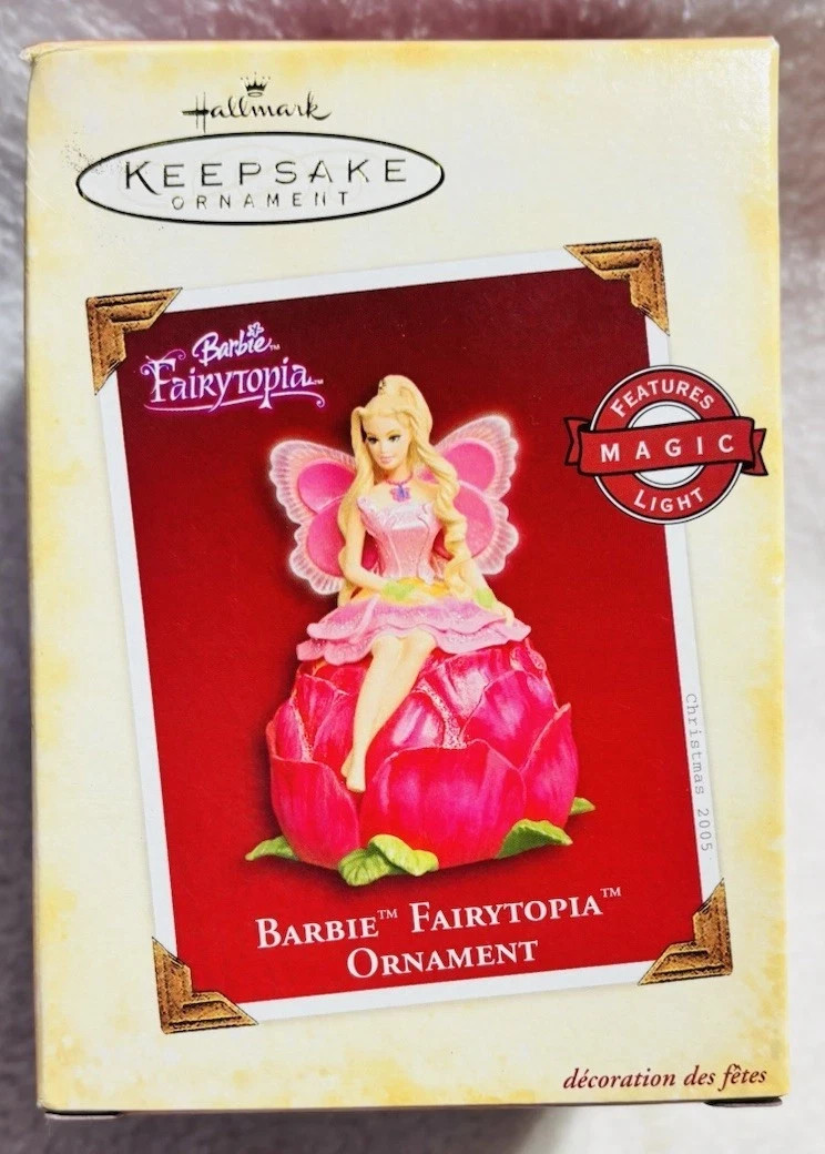 Hallmark Keepsake  BARBIE FAIRYTOPIA ORNAMENT Elina- 2005 Magic Light-A-12-1-15