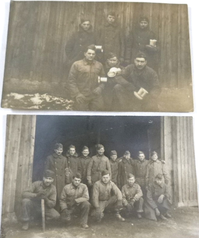 Antique Authentic WWI Army Doughboy Group Unit Photo Postcards-5.5\