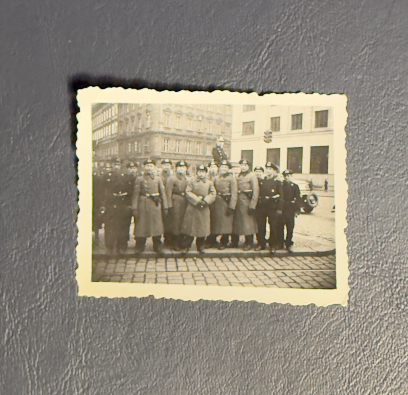 Vintage Military Photo Soldiers Uniforms WWII Era Historic City Scene Original