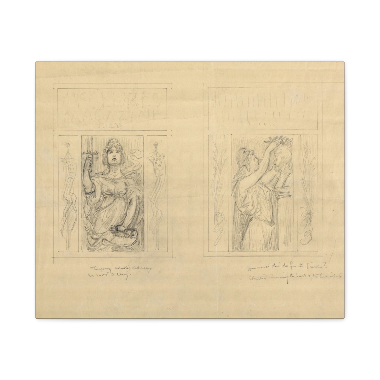 Kenyon Cox, American, 1856–1919 - Design for Magazine Cover - Canvas Wall Art